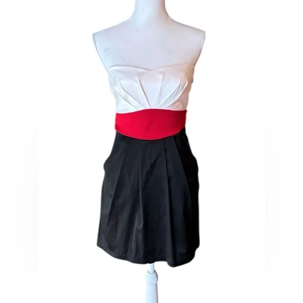 TRIXXI Strapless Tuxedo-Style Cocktail Y2K 2000s Formal Mini Dress